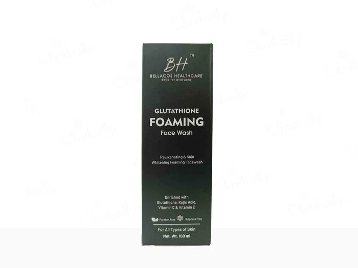 Bellacos Healthcare Glutathione Foaming Face Wash – Brightening &amp; Deep Cleansing Foam Wash