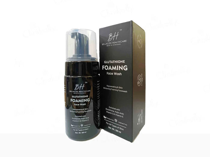 Bellacos Healthcare Glutathione Foaming Face Wash – Brightening &amp; Deep Cleansing Foam Wash