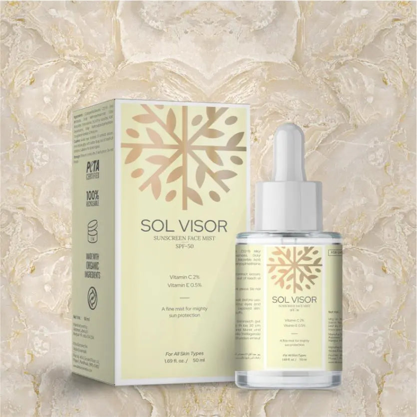SOL VISOR Sunscreen Face Mist SPF 50 – Instant Sun Protection Anytime, Anywhere ☀️