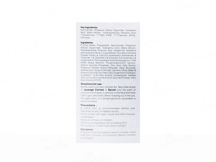 Juveage Correct+ Face Serum – Advanced Pigmentation &amp; Brightening Serum