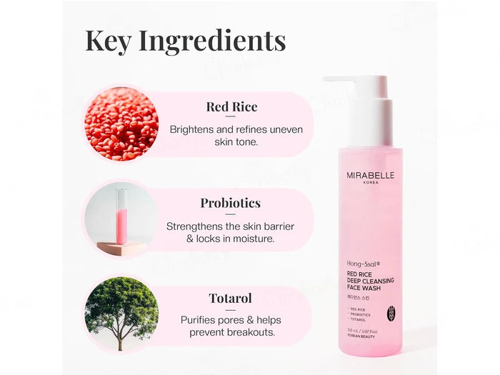 Mirabelle Korea Hong-Ssal Red Rice Deep Cleansing Face Wash