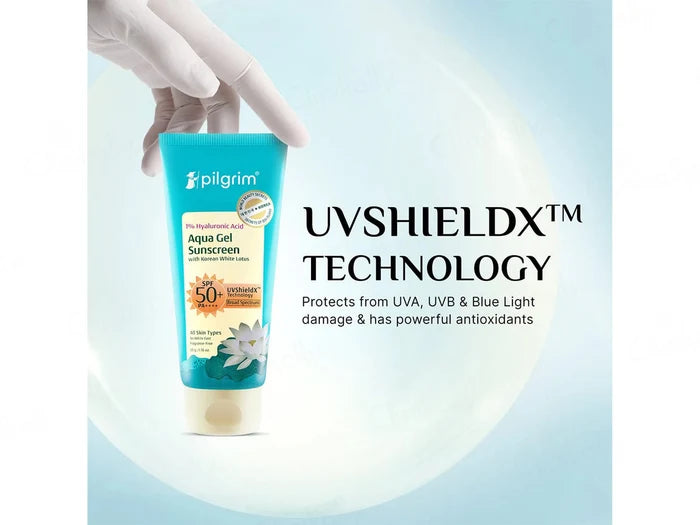 Pilgrim 1% Hyaluronic Acid Aqua Sunscreen Gel SPF 50 PA++++ – 50g