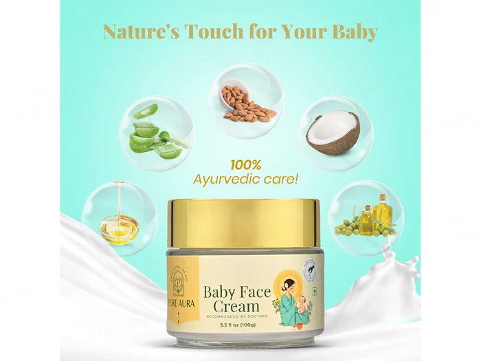 Pure Aura Baby Face Cream – Gentle Ayurvedic Moisturizing Care for Delicate Baby Skin
