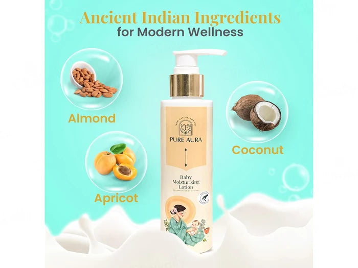 Pure Aura Baby Moisturizing Lotion – Gentle Ayurvedic Moisturization for Delicate Baby Skin