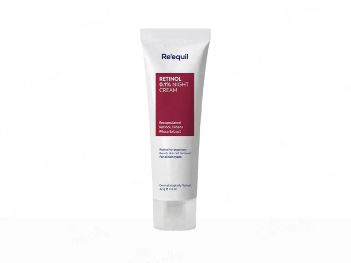 Re'equil 0.1% Retinol Night Cream 32 g – Beginner-Friendly Retinol for Fine Lines, Texture &amp; Skin Firmness