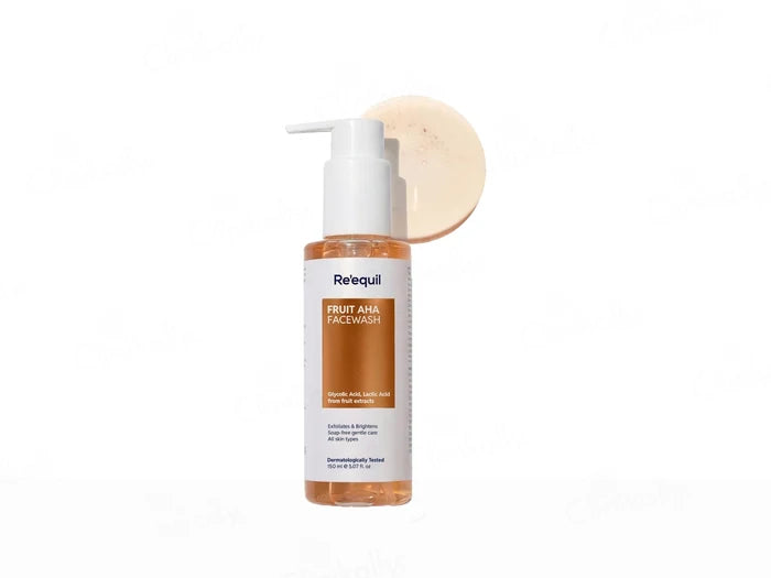 Re'equil Fruit AHA Face Wash 150 mL – 5 Fruit AHAs for Gentle Exfoliation, Smooth Skin &amp; Even-Looking Tone