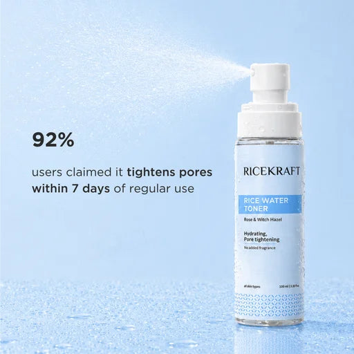 RiceKraft Rice Water Hydrating &amp; Pore Tightening Toner With Rose &amp; Witch Hazel – 100 mL