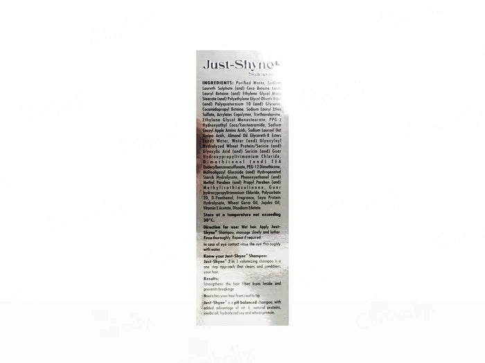 Just-Shyne 2-In-1 Volumizing Formula Hair Fall Control Shampoo