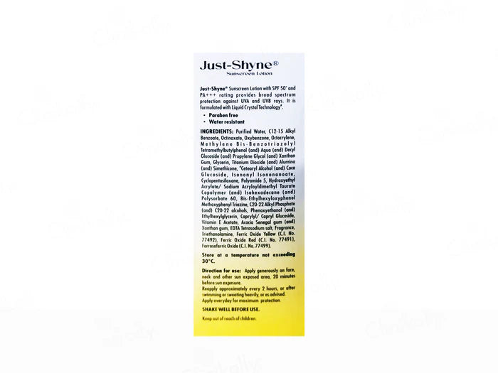 Just-Shyne Broad Spectrum Sunscreen Lotion SPF 50+