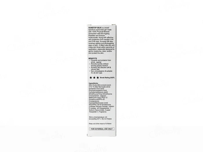 Sunstop Silk Matte Skin Feel Mineral Sunscreen Gel SPF 58+