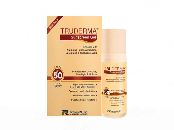 Truderma Sunscreen Gel SPF 50 PA+++ 50 g – Silicone-Based Matte Sunscreen
