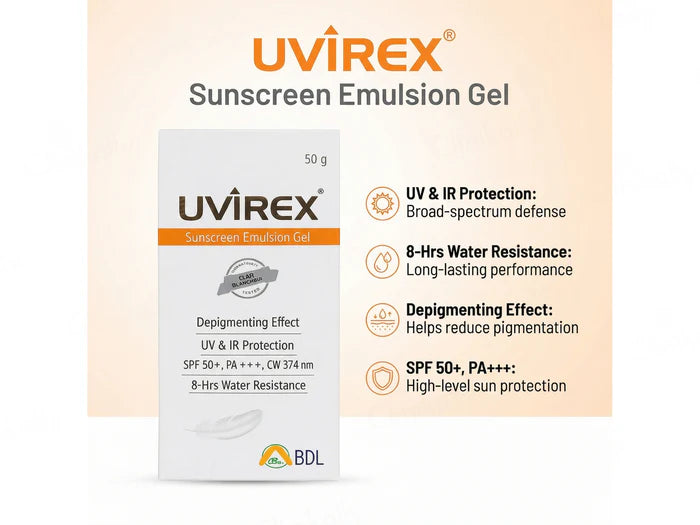 Uvirex Sunscreen Emulsion Gel SPF 50+ PA+++