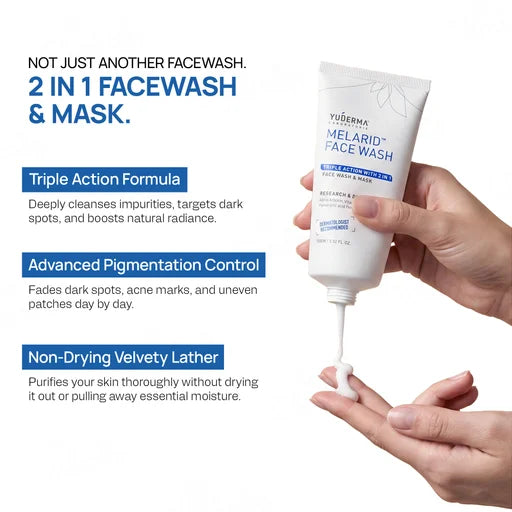 Yuderma Melarid Triple Action Face Wash &amp; Mask – 100 g | Brightening &amp; Pigmentation Care