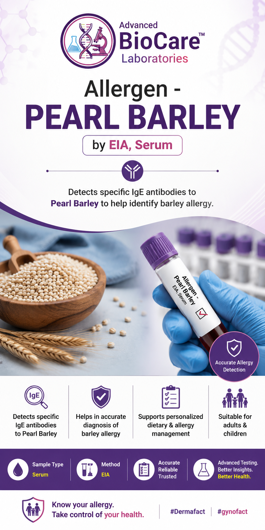 Allergen - PEARL BARLEY by EIA, Serum