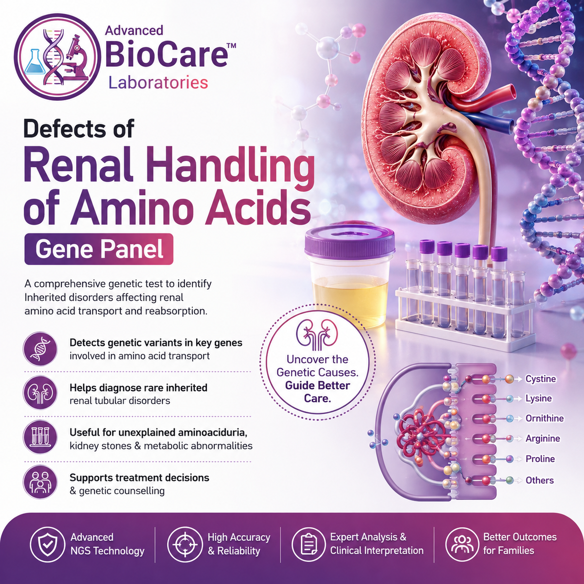 Defects of renal handling of amino acids gene panel