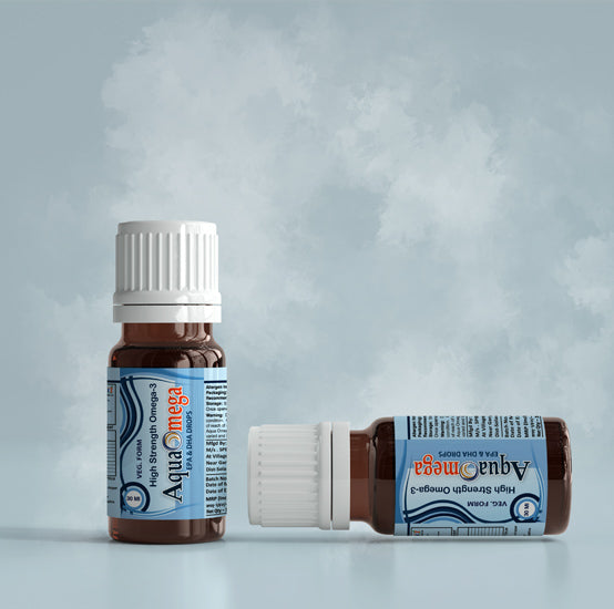 AQUA OMEGA Oral Drops – 30ml | Vegan DHA EPA Brain Development Drops for Newborns &amp; Infants