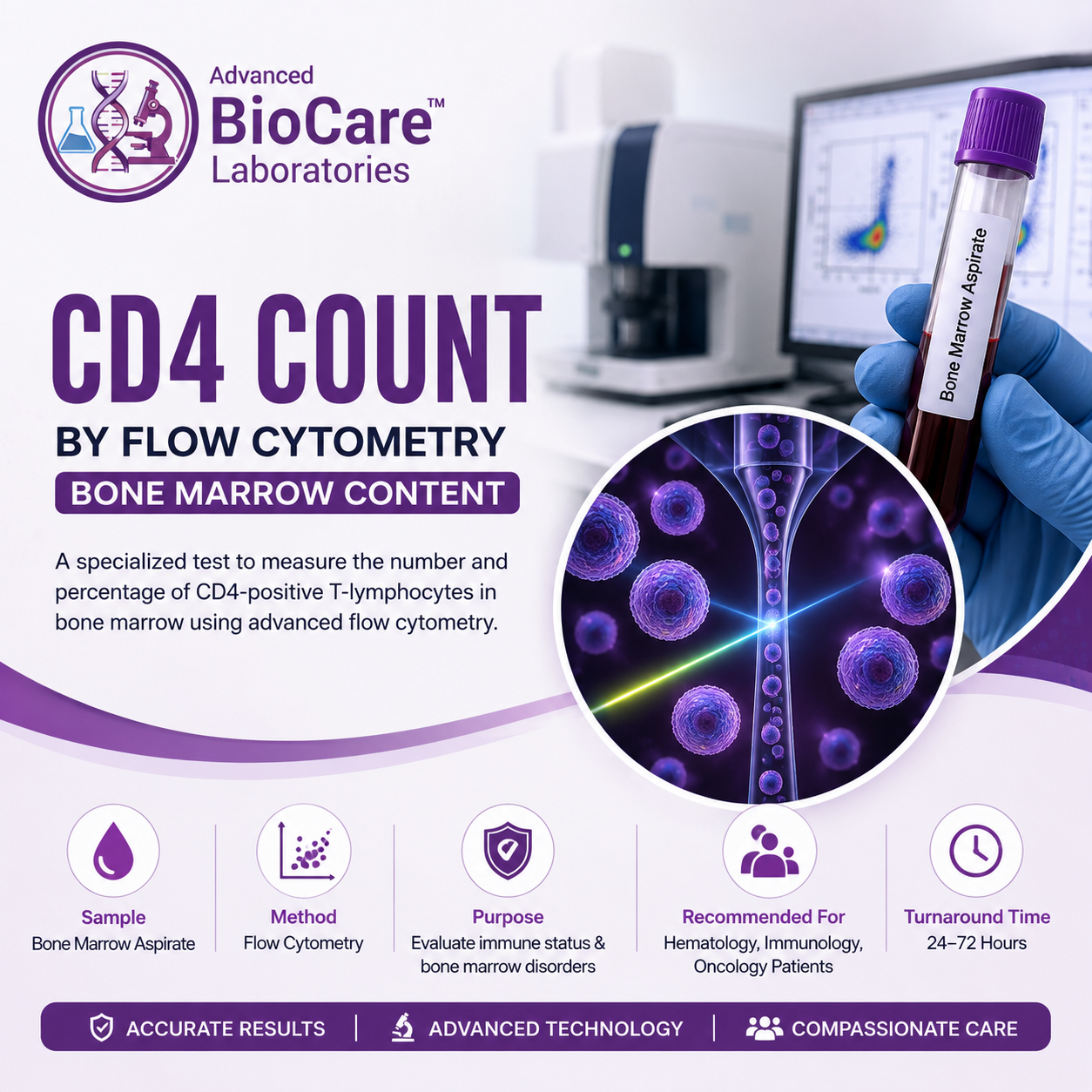 CD 4 Count by Flowcytometry,  Bone Marrow