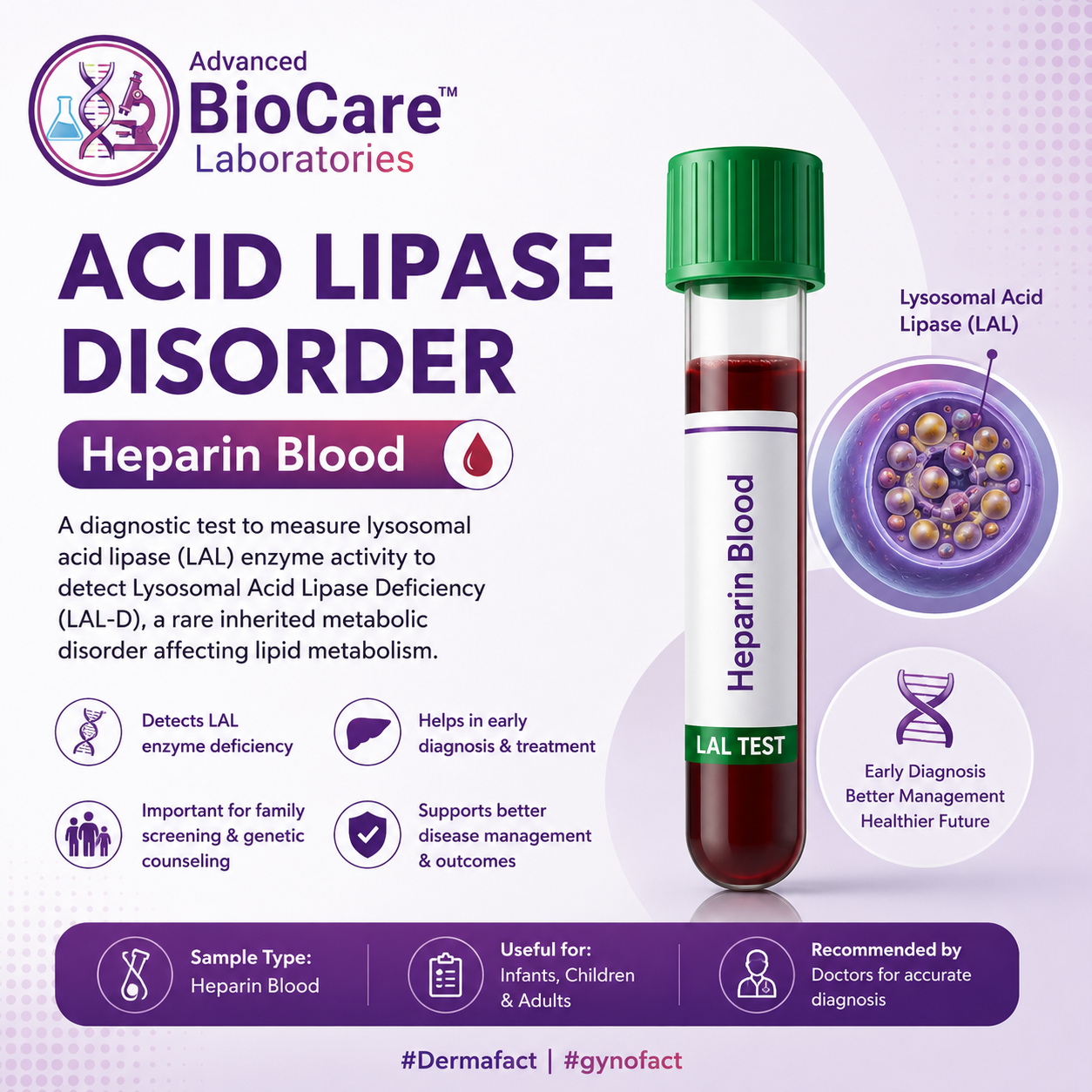 Acid lipase disorder, Heparin Blood