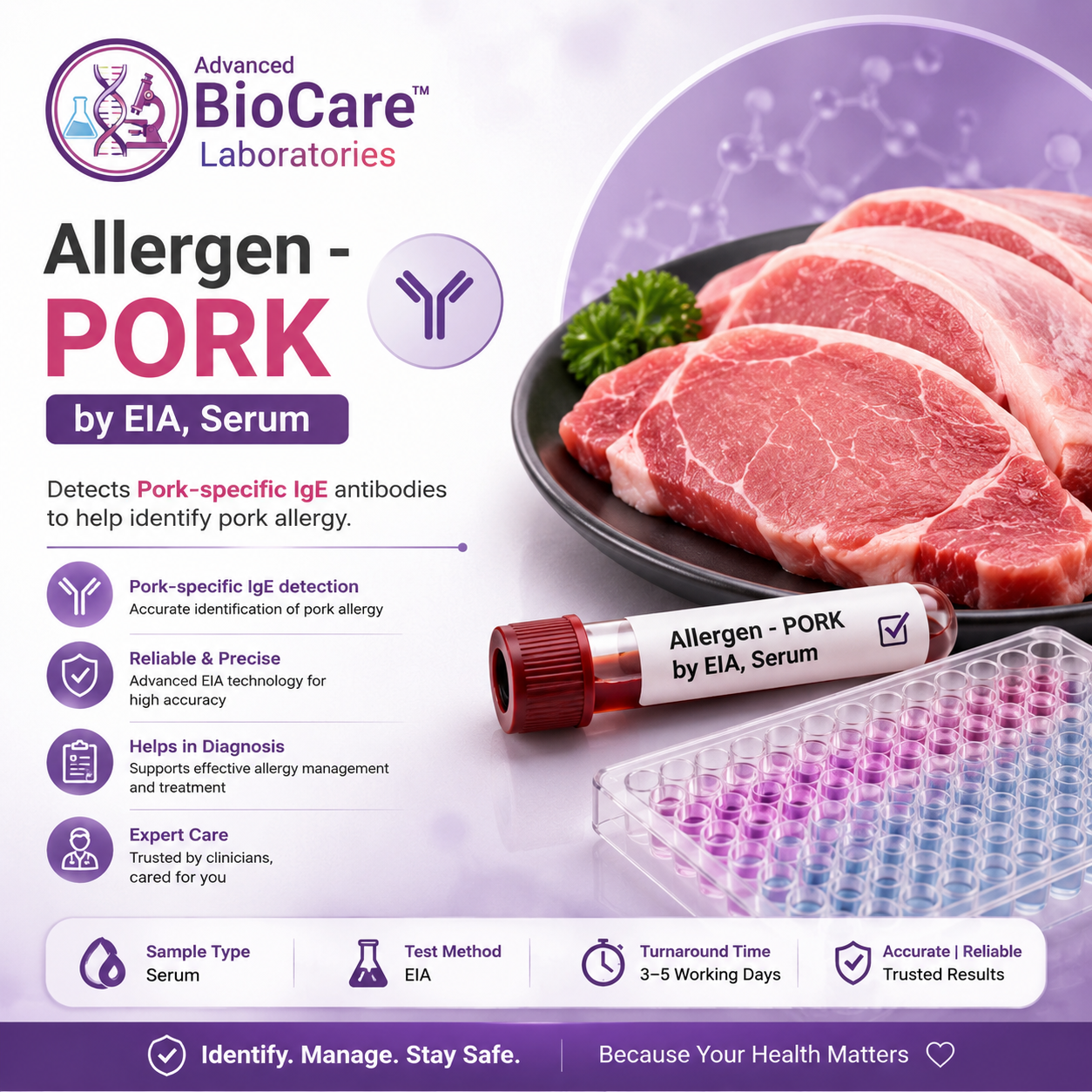 Allergen - PORK by EIA, Serum