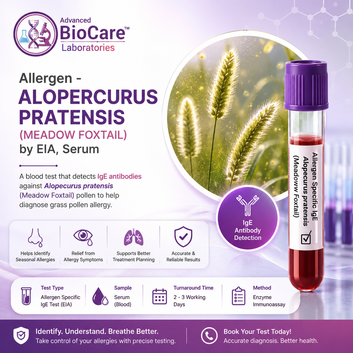 Allergen - ALOPERCURUS PRATENSIS (MEADOW FOXTAIL) by EIA, Serum