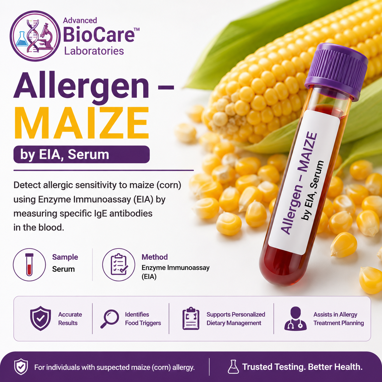 Allergen - MAIZE by EIA, Serum