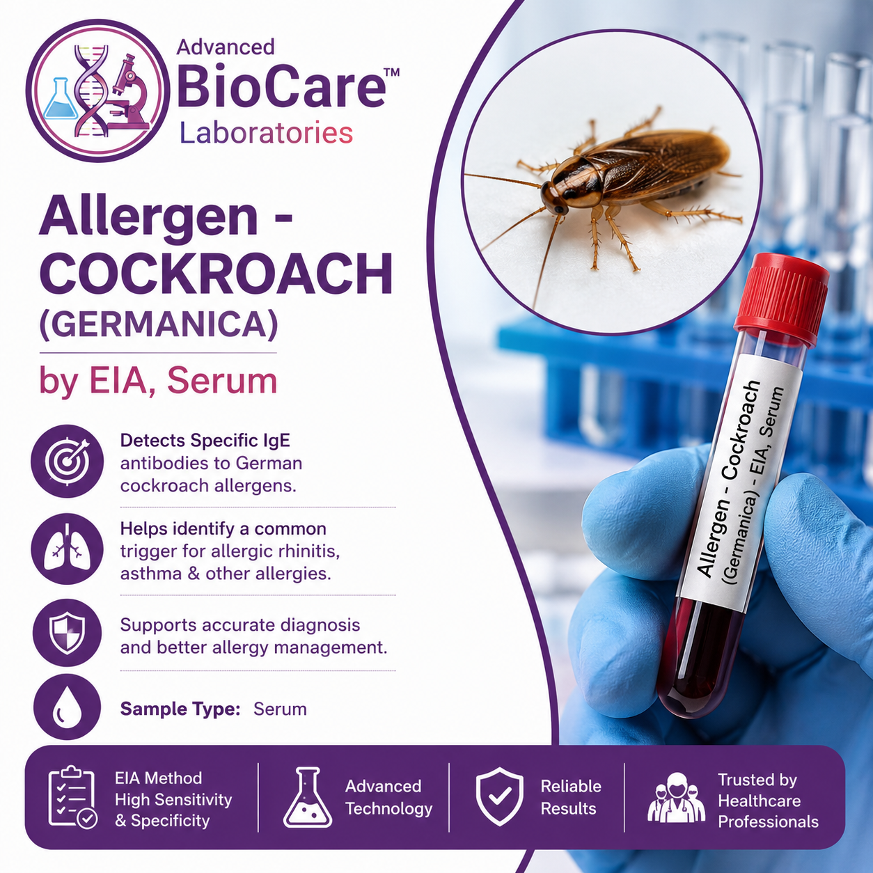 Allergen - COCKROACH (GERMANICA) by EIA, Serum