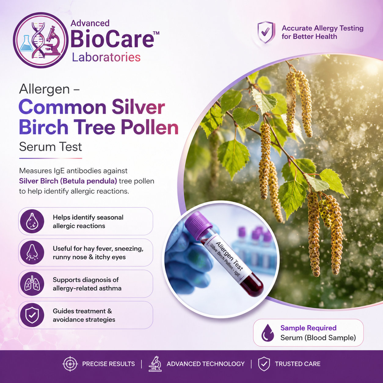 Allergen - Common Silver Birch Tree Pollen, Serum