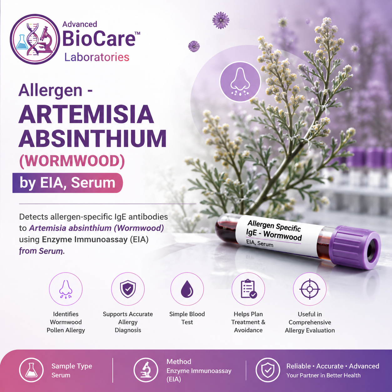 Allergen - ARTEMISIA ABSINTHIUM (WORMWOOD) by EIA, Serum