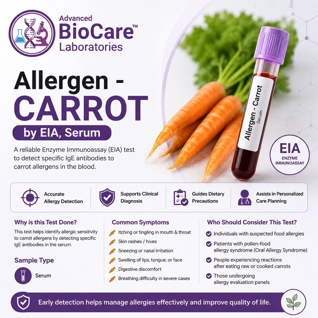 Allergen - CARROT by EIA, Serum