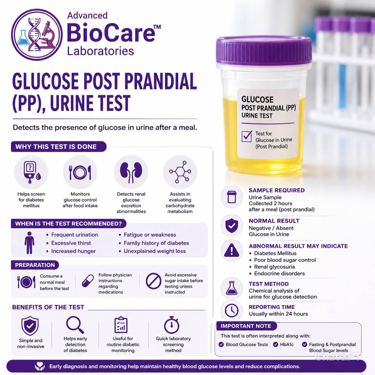 Glucose Post Prandial, Urine