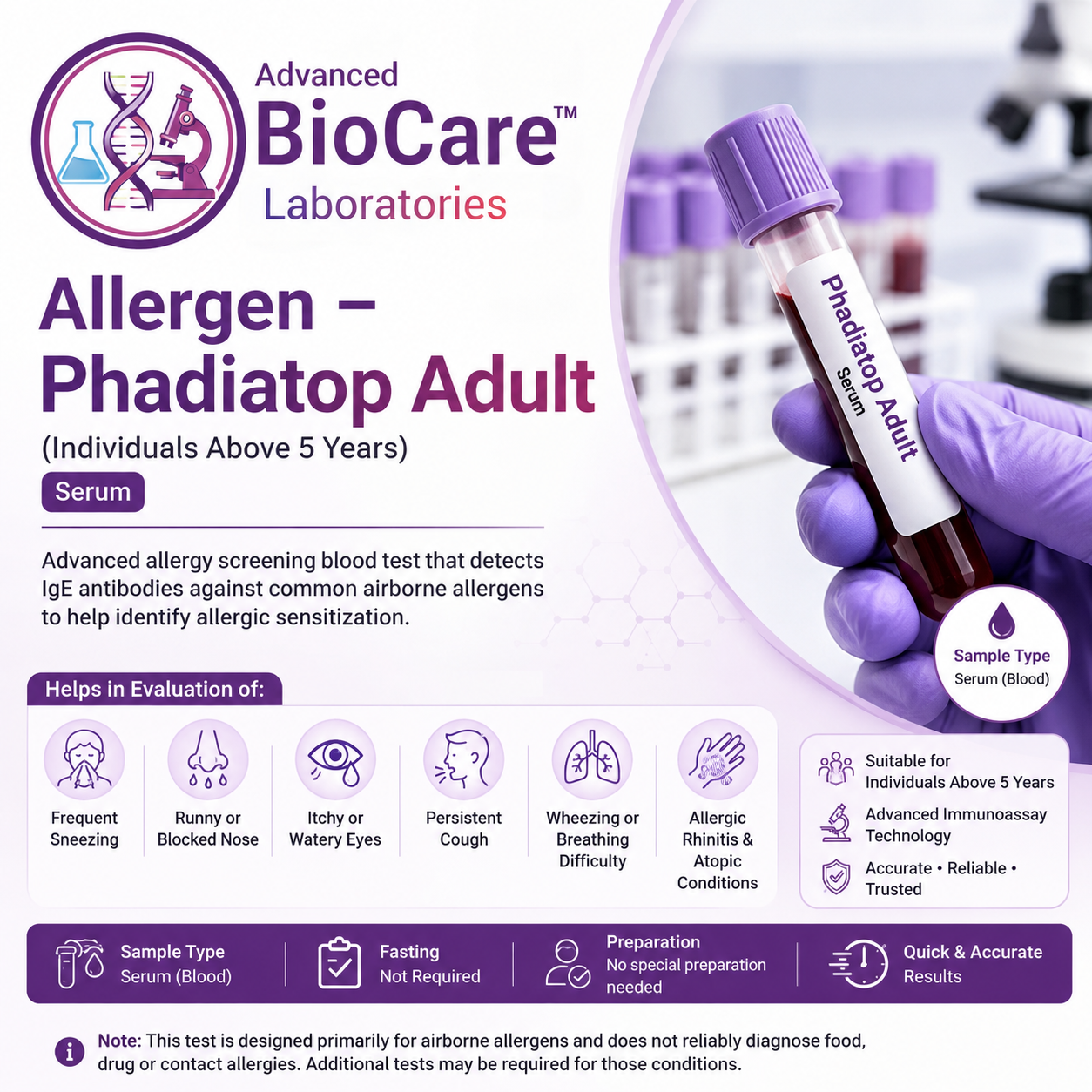 Allergen - Phadiatop Infant (Individuals below 5 Years)