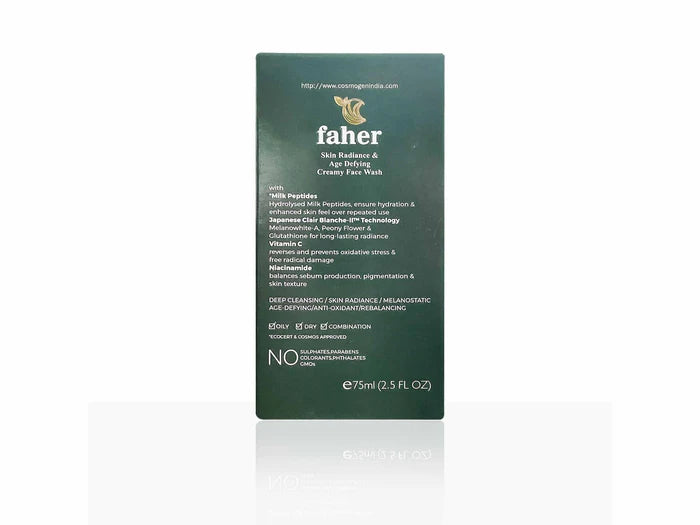 Faher Skin Radiance &amp; Age Defying Creamy Face Wash – Brightening &amp; Anti-Aging Daily Cleanser