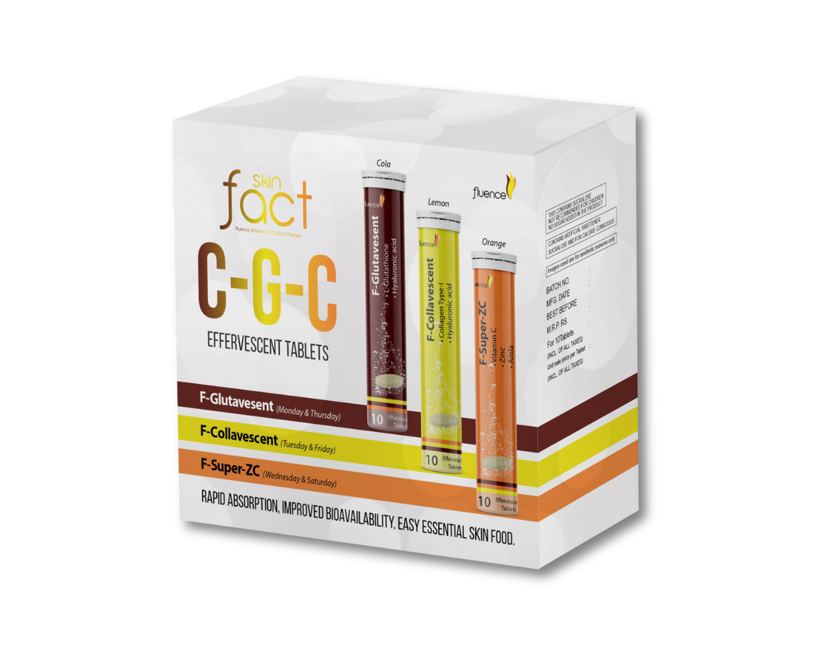 SKIN FACT CGC – Effervescent Skin Nutrition Formula | Glutathione, Collagen &amp; Vitamin C-Zinc