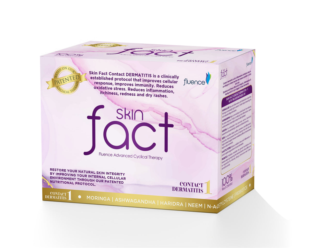 SKIN FACT CONTACT DERMATITIS-1 – Advanced Nutritional Support for Contact Dermatitis &amp; Sensitive Skin | Fluence Advanced Cyclical Therapy
