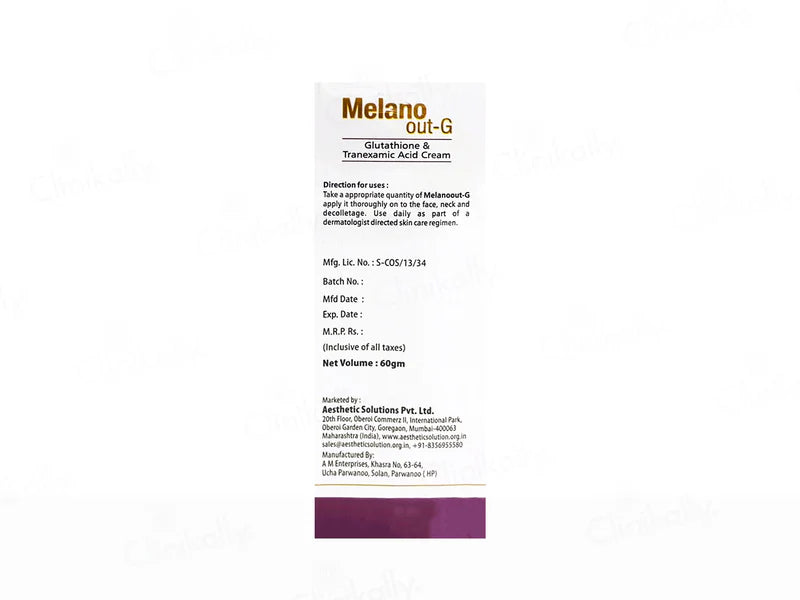 Melano Out-G Glutathione &amp; Tranexamic Acid Cream