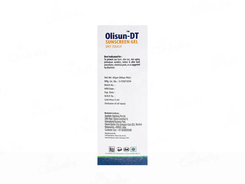 Olisun-DT Dry Touch Sunscreen Gel SPF 50+ PA+++