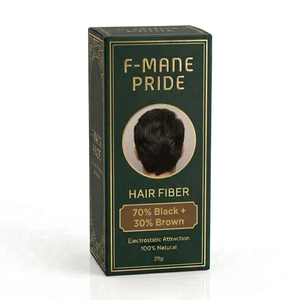 F-Mane Pride Hair Building Fibres – 70% Black + 30% Brown | Hair Thickening & Scalp Concealer