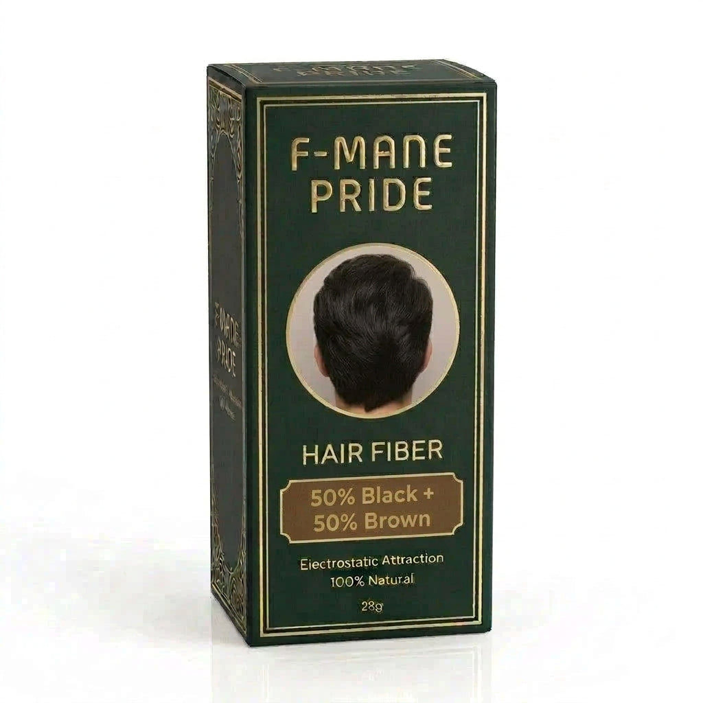 F-Mane Pride Hair Building Fibres – 50% Black + 50% Brown | Hair Thickening & Scalp Concealer